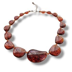 Jay King Mine Finds Amber Station Sterling Silver 925 Necklace New 18"